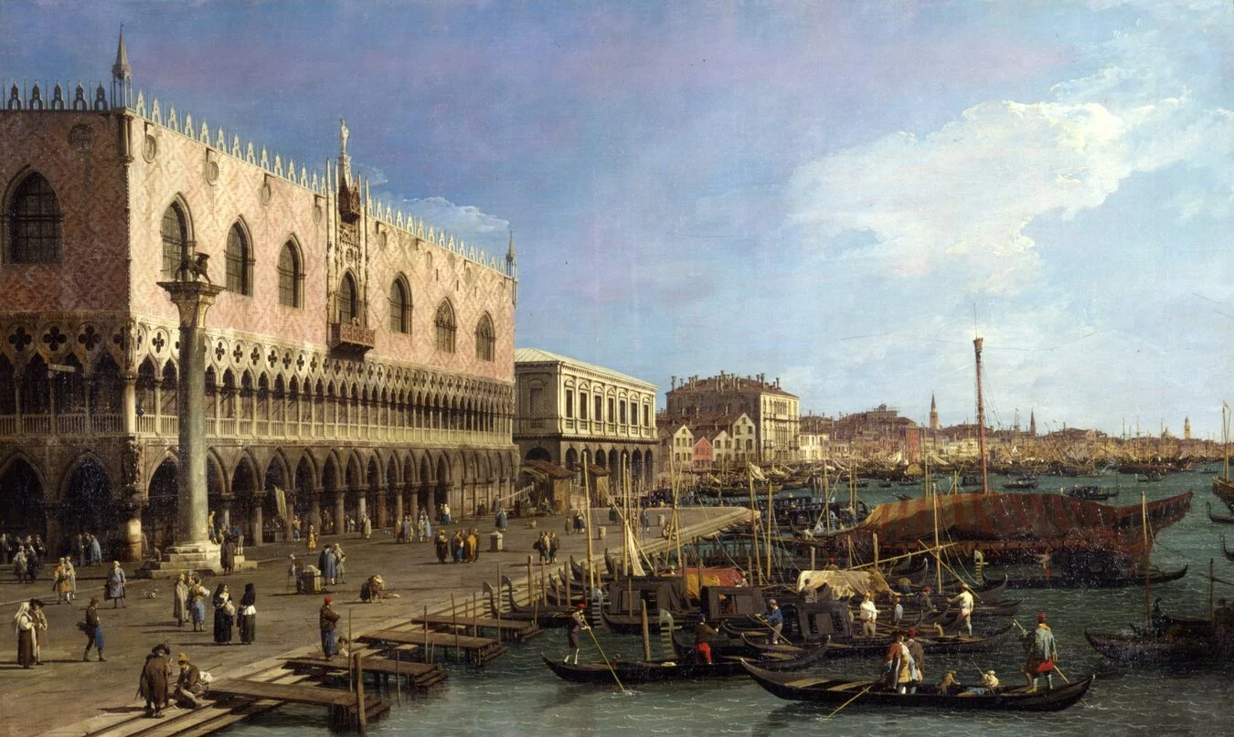 Ospiti a Palazzo. Il Molo verso la Riva degli Schiavoni con la colonna di San Marco