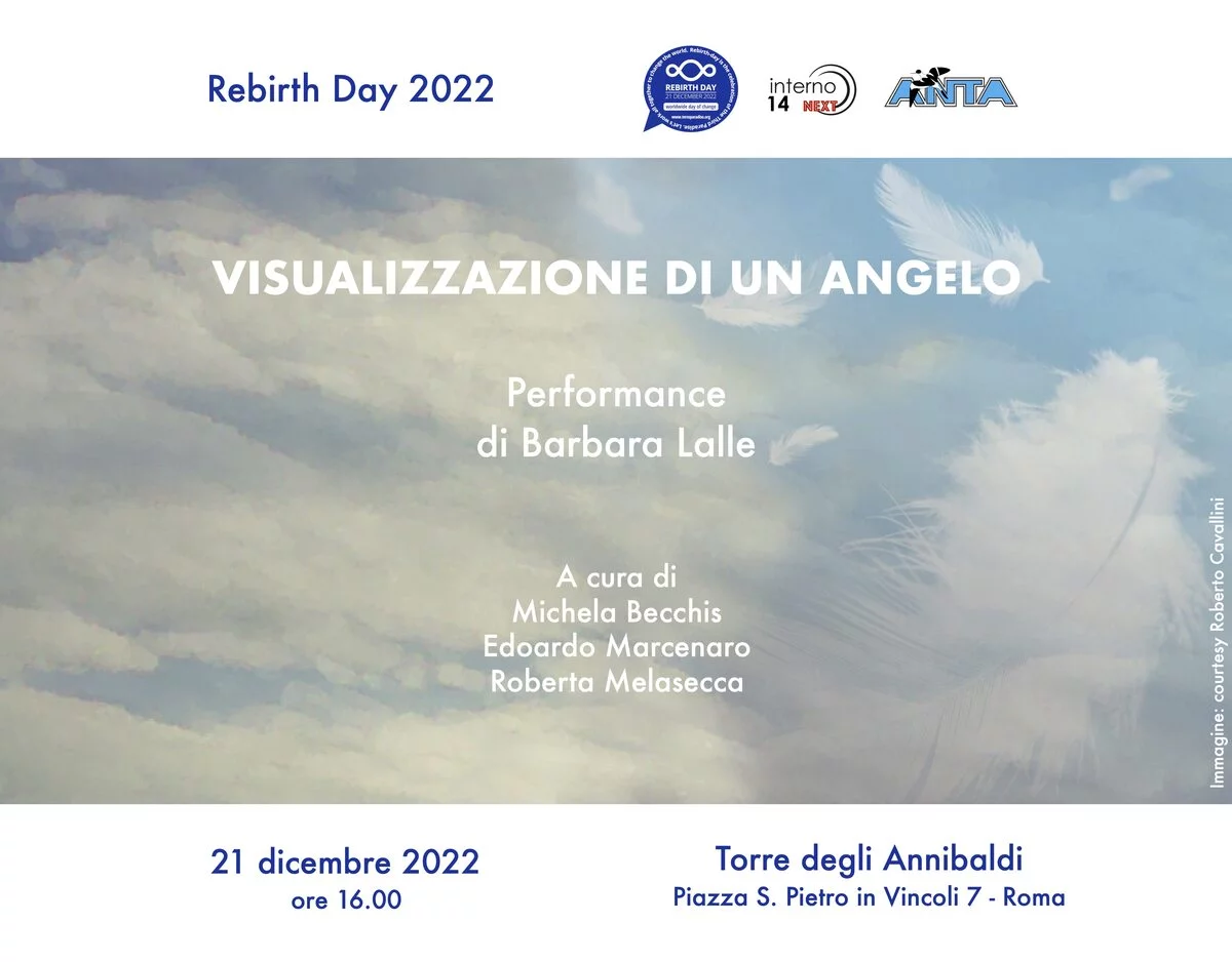 Rebirth Day 2022. Visualizzazione di un angelo. Performance di Barbara Lalle