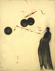 1. Giuseppe Gallo. Più o meno, 1986. Olio e carboncino su carta, 47 x 37 cm. Archivio Giuseppe Gallo