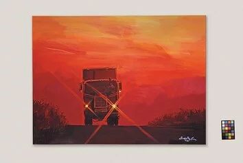 01_MAXXI_BobDylan_RedSunset. Bob Dylan, Red Sunset, 2019. Acrilico su tela / acrylic on canvas