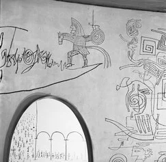 Saul Steinberg, Palazzina Mayer, Milano, 1962 Fotografie Ugo Mulas © Eredi Ugo Mulas. Tutti i diritti riservati Courtesy Archivio Ugo Mulas, Milano – Galleria Lia Rumma, Milano/Napoli (1)