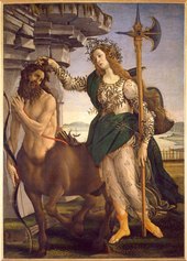 Sandro Botticelli - Pallade e il Centauro, 1482 c. Firenze, Gallerie degli Uffizi, Galleria delle Statue e delle Pitture - Gabinetto Fotografico delle Gallerie degli Uffizi