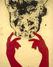 5. Giuseppe Gallo. Senza titolo, 1990. Olio e carta bruciata su carta, 47 x 37 cm. Archivio Giuseppe Gallo