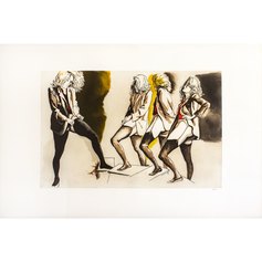 Guttuso, Quattro donne, 97 x 136 cm, acquaforte_acquatinta, 1981_89