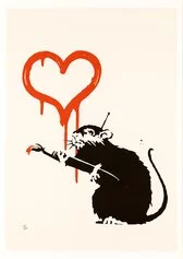 Banksy
Love Rat
2004
serigrafia su carta 50 x 35 cm
Galleria Deodato Arte