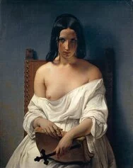 Francesco Hayez
La Meditazione
1851
olio su tela, 92,3 x 71,5 cm
Verona, Musei Civici, Galleria d’Arte Moderna Achille Forti