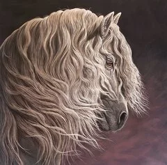 08470 Polloni   Cavallo andaluso 100 x 100 cm