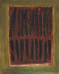 Arturo Vermi, Senza titolo, 1962, tecnica mista su tela, cm 100x80