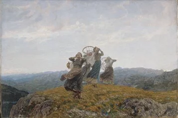 Luigi Rossi, Il canto dell’aurora, 1912, olio su tela, 125.7 x 187.5 cm, Museo d'arte della svizzera italiana, Lugano. Collezione città di Lugano
