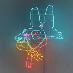 Anna Nezhnaya - Down the rabbit hole, 2021 - neon tubes, 110x83 rid