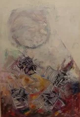Alfredo Zanellato, Ultimi valori, tecnica mista su carta, cm 52x70, 1988