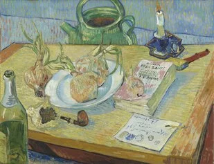 14, Natura morta con piatto di cipolleVincent Van Gogh
Natura morta con un piatto di cipolle
Arles, inizio gennaio 1889 Olio su tela, 49,5x64,4 cm © Kröller-Müller Museum, Otterlo, The Netherlands