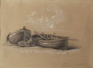CLAUDE MONET
Deux canots échoués
1857 ca.
Disegno
31 x 23 cm
Collezione privata ©