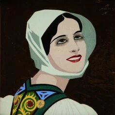 Melkiorre Melis: Ragazza di Bono – Sorriso di Sardegna, 1926, terracotta dipinta e invetriata. Credito fotografico Pierluigi Dessì, Confinivisivi