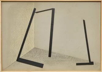 Grazia Varisco, Fraktur n.3, 1991_1992, collage per studio di installazione, cm.73 x 102. Archivio Varisco, foto Thomas Libis