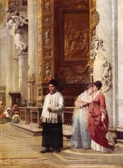 Noè Bordignon Interno di Santa Maria del Popolo a Roma 1875 olio su tela, 71,2 x 53 cm Castelfranco Veneto, Galleria Mason
