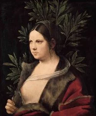 23. GIORGIONE
Laura, 1506
Olio su tela su legno di abete, 41x33,6 cm   
Vienna, Kunsthistorisches Museum
