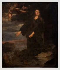3. Ambito di Antoon Van Dyck, Santa Rosalia, incoronata dagli angeli, intercede per la città di Palermo, 1625 ca., olio su tela, cm 129 x 103, Museo Diocesano di Palermo-min