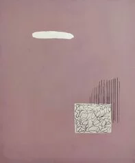 Arturo Vermi Ed è subito sera 1965 tecnica mista e foglia dargento su tela, cm 60x50
