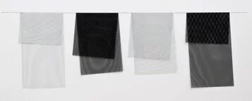 Grazia Varisco, Ri -Velati, 2015, rete metallica ripiegata bianca e nera, cm. 60x40 l'uno circa. Archivio Varisco, foto Thomas Libis