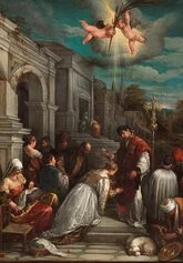 Jacopo Dal Ponte, San Valentino battezza Santa Lucilla, 1575 ca.
