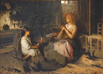 Noè Bordignon
La pappa al fogo
1895
olio su tela, 155 x 215 cm 
Vicenza, Banco Popolare di Vicenza