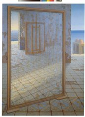 Il pittore nell'atelier (autoritratto) olio tavola cm. 190x140, 1996-97