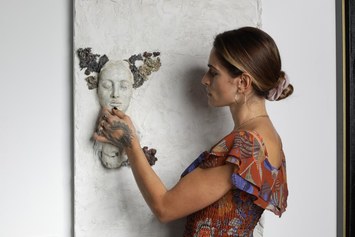 Valentina Lucarini Orejo - Pina Nera 2018 plaster and bronze slag 80 x 90