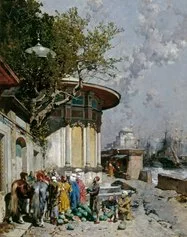 Alberto Pasini Fontana turca 1873 olio su tela