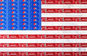 America, Flag3. 2021 Collage su tela 67x110cm