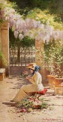 Angelo Bacchetta, Dama con fiori seduta sotto un glicine, 1882-1910 ca.
Crema, Museo Civico di Crema e del Cremasco, comodato Bozzo (inv. B0621)
