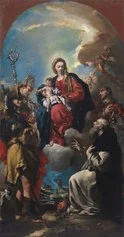 Antonio Guardi Madonna col Bambino e santi olio su tela. Vigo di Ton Trento chiesa parrocchiale.