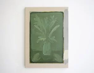 Arianna Zama, L'amore del Sagittario (della serie Flowers), olio e acrilico su tela, 25x30 cm, 2023 