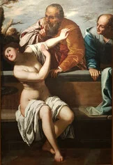 Artemisia Gentileschi e atelier, Susanna e i vecchioni, 1650c, Olio su tela