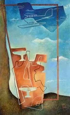 Augusto Favalli Passaggio sulla base 1935 olio su tavola 150x94 cm