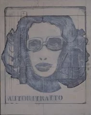 Autoritratto 1968, vernice alluminio su tela, cm 100 x 80, Archivio Fioroni