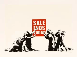 Banksy, Sale ends, serigrafia su carta, 57x77 cm