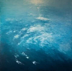 Davide Battistin, Sailing #2, 150 x 150 cm, olio su tela, Sailing #1, 150 x 150 cm, olio su tela, Ph.Claudia Rossini (1)