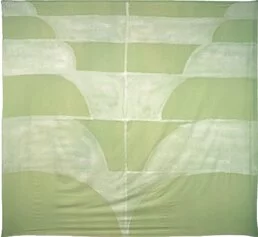 Carla Accardi, Lenzuolo, 1974, stoffa dipinta, 230x255cm