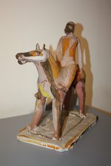 Marino Marini, Piccolo cavaliere, 1943, terracotta policroma con base in gesso, cm 31x29,5x16,4