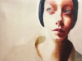 Chantal Garolini, Autoritratto 1, 2017, acrilico su tela, 40 x 50 cm