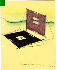 Disegno di un’ombra, Ettore Sottsass, tecnica mista su carta, 1974