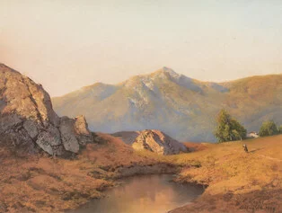 Coriolano Vighi, Paesaggio, 1899, pastello su carta, 40x52 cm