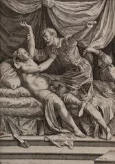 Cornelis Cort (da Tiziano), Tarquinio e Lucrezia. Bassano del Grappa, Museo Civico.