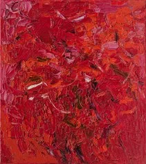 Domenico Asmone Cod. Arch. DOAS19217 Cromatico rosso,  olio su tela,  cm 90x80,  2019