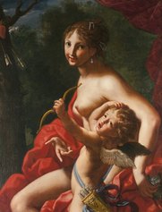 Elisabetta Sirani, Venere e Amore, olio su tela, 101 x 85 cm, firmato e datato, Collezione privata, courtesy Cantore Galleria Antiquaria