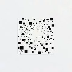 Esther Stocker, Senza titolo, 2021, acrilico su cotone, 100x100 cm