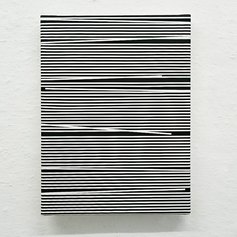 Esther Stocker, Untitled, 2021, acrylic on cotton, 40x30 cm. Courtesy the artist and the gallery