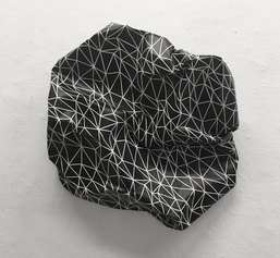 Esther Stocker, Untitled, 2021, sculpture, print on alu-carton, 70x65xh24 cm. Courtesy the artist and the gallery