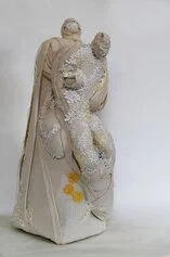 Florencia Martinez, Pietà, h cm 61, 2023, tessuto, cuciture
